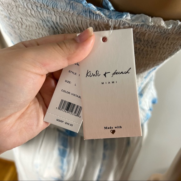 Kiwi & Punch Off The Shoulder Crop Top With Slit Wide Leg Pants set Size L - Picture 6 of 13